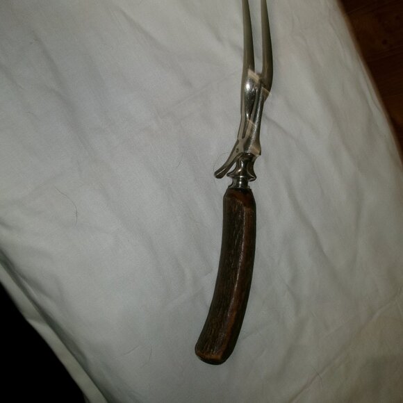 11 in Antique antler handle Meat Fork prong for pan rest - Picture 2 of 4